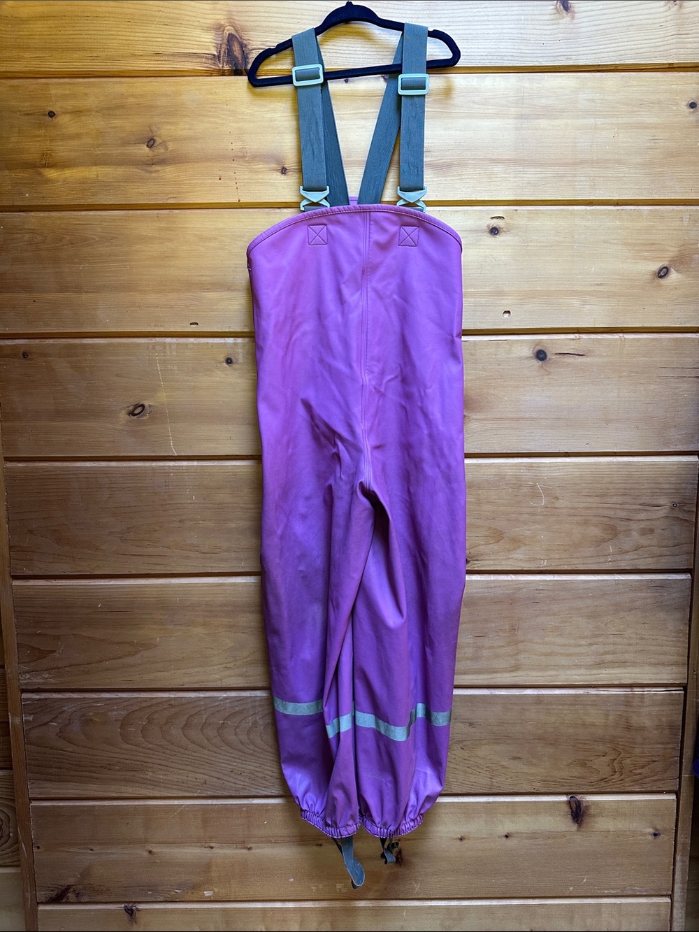 Didriksons Galon kid rain pant size 5-7 / 120 purple adjustable READ